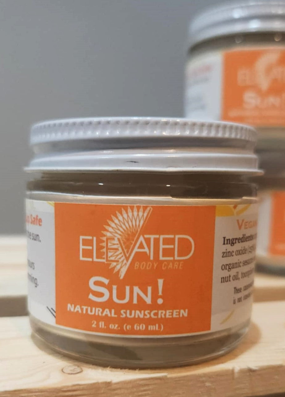 ELEVATED - SUN! Natural Mineral SunScreen - Glass Jar 2oz.