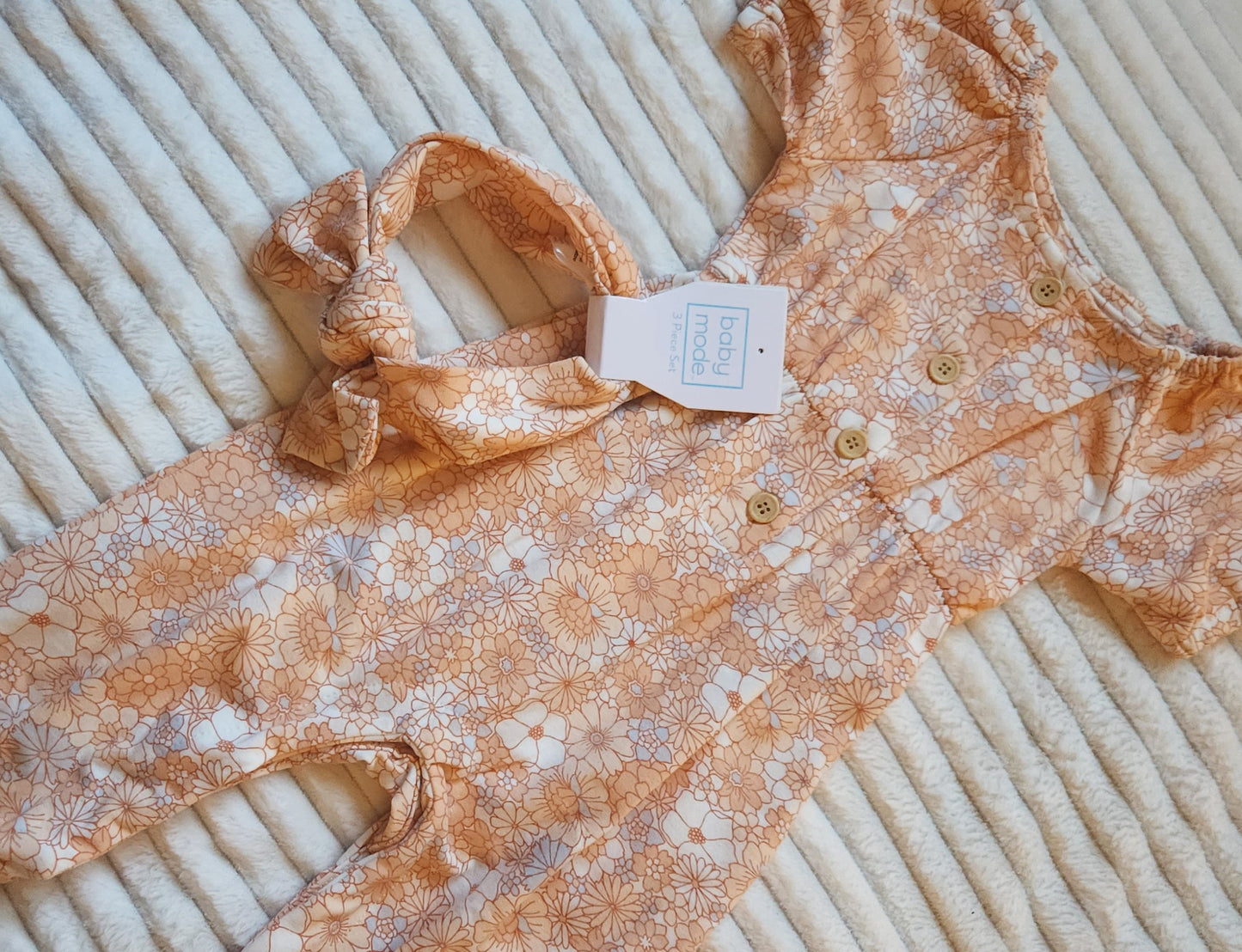 Mommy's Sunshine Floral Coveralls | 3-Piece