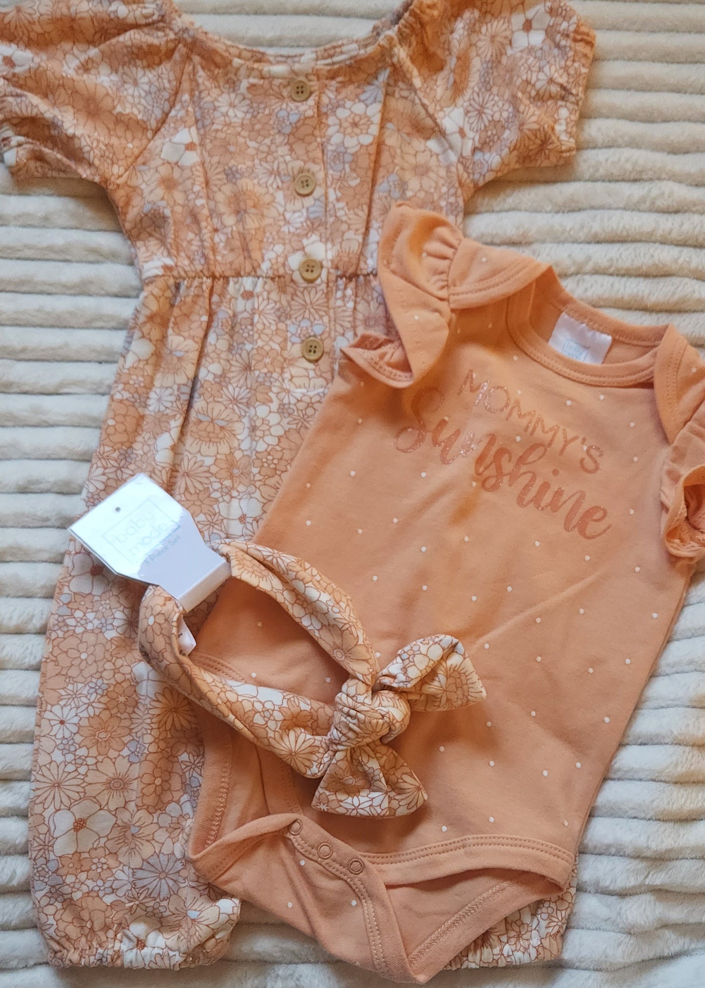 Mommy's Sunshine Floral Coveralls | 3-Piece