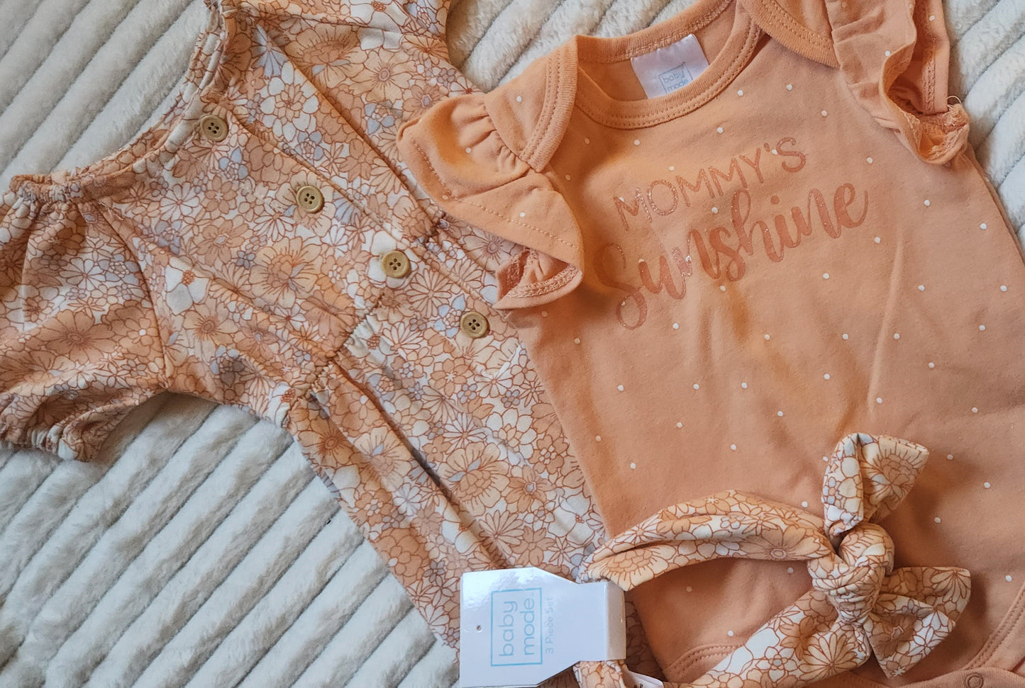 Mommy's Sunshine Floral Coveralls | 3-Piece