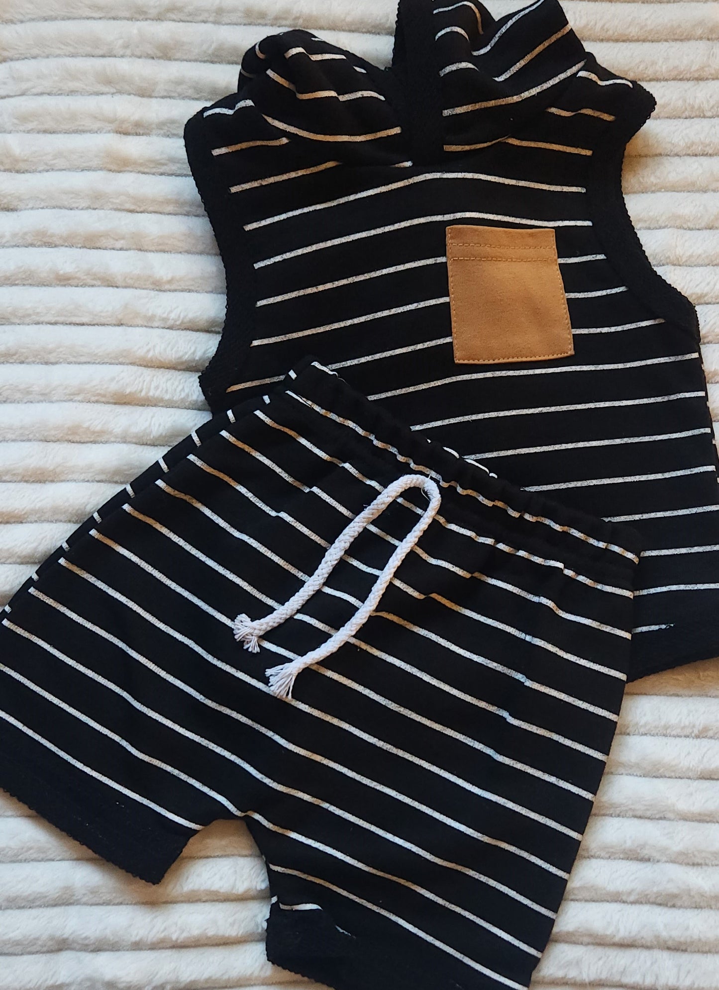 Carson Striped Summer Set - Black