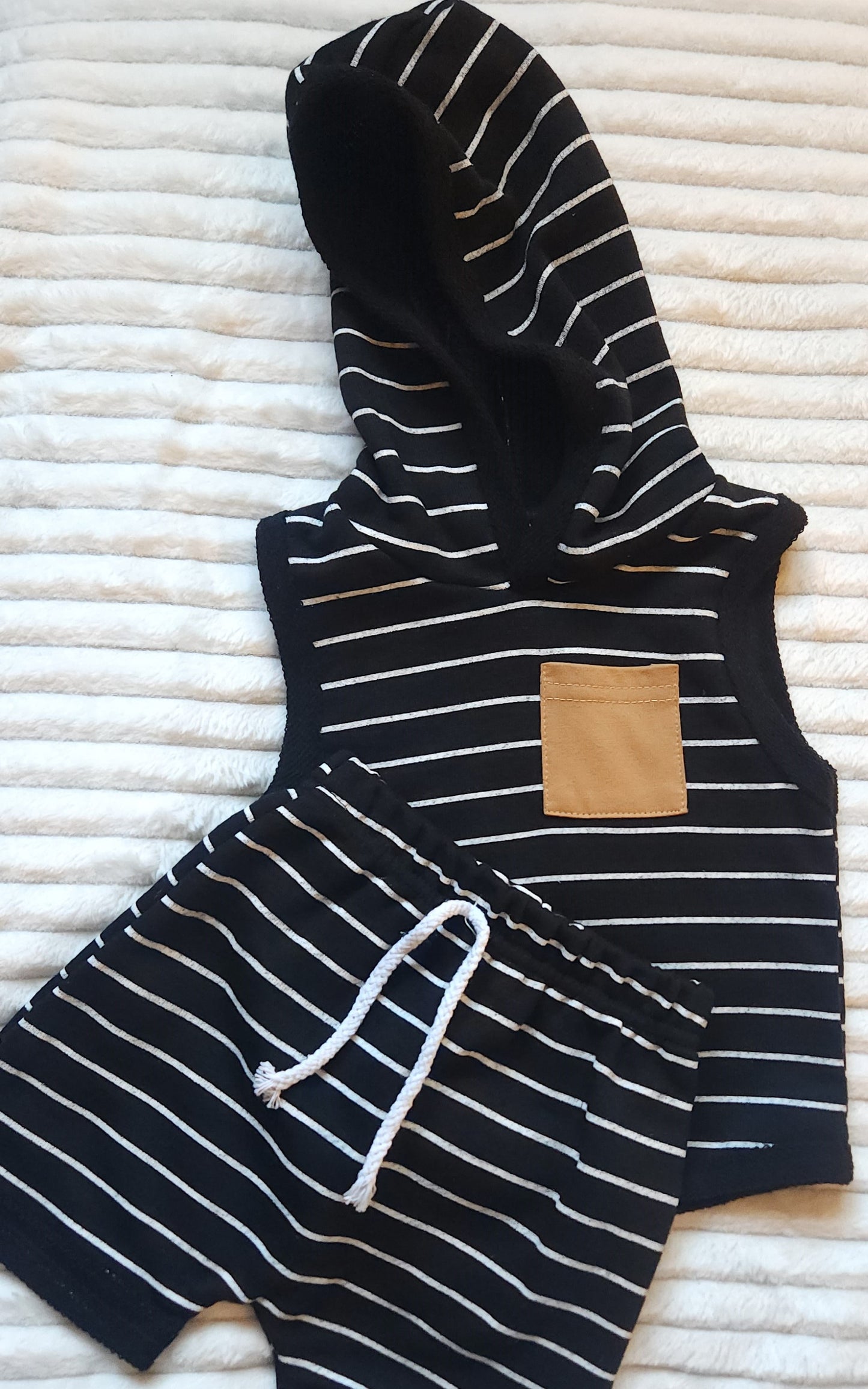 Carson Striped Summer Set - Black