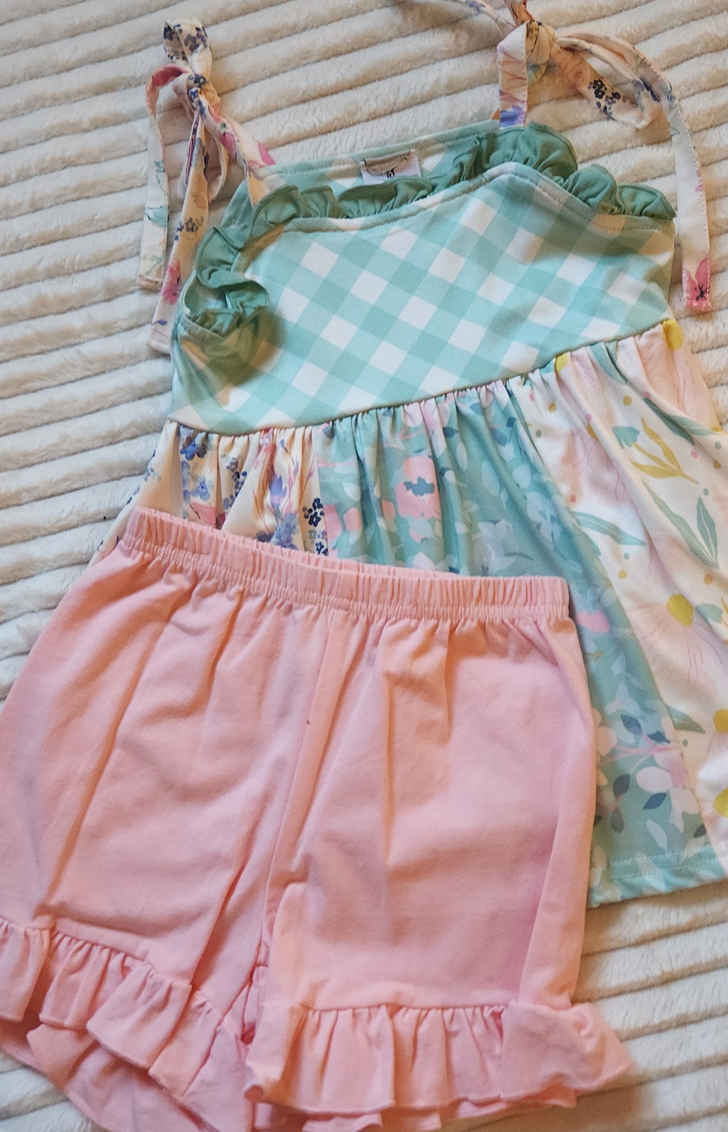 Aqua & Floral Shorts Set