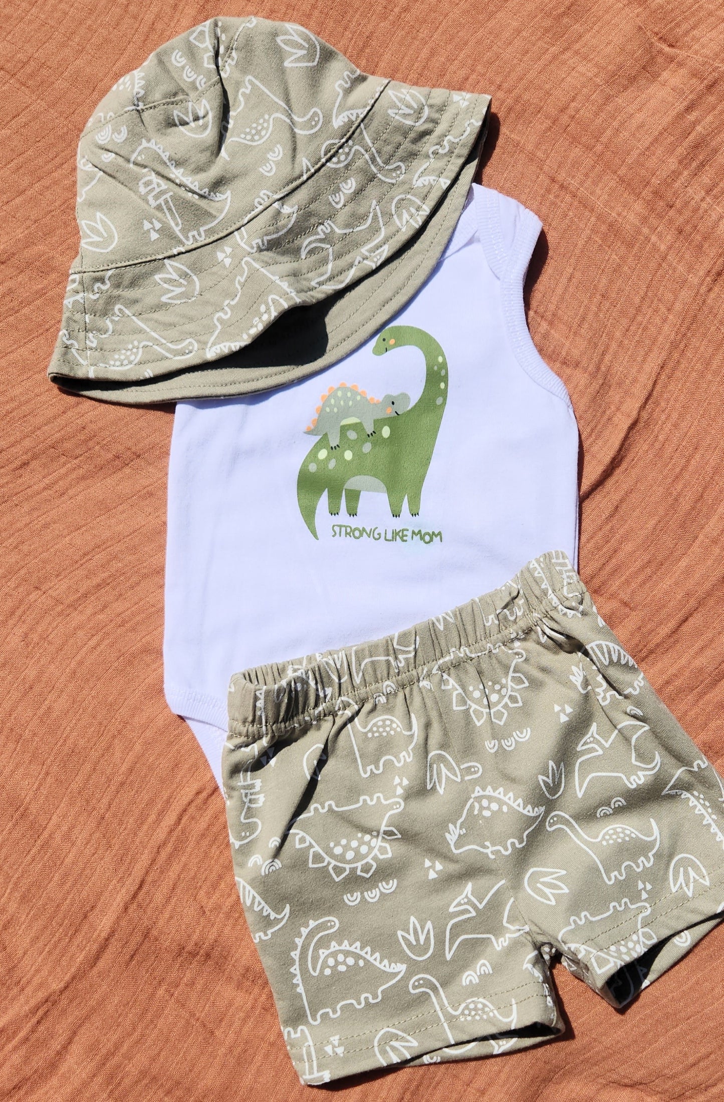 Boys 3 Piece Sunhat Set : Dinosaur