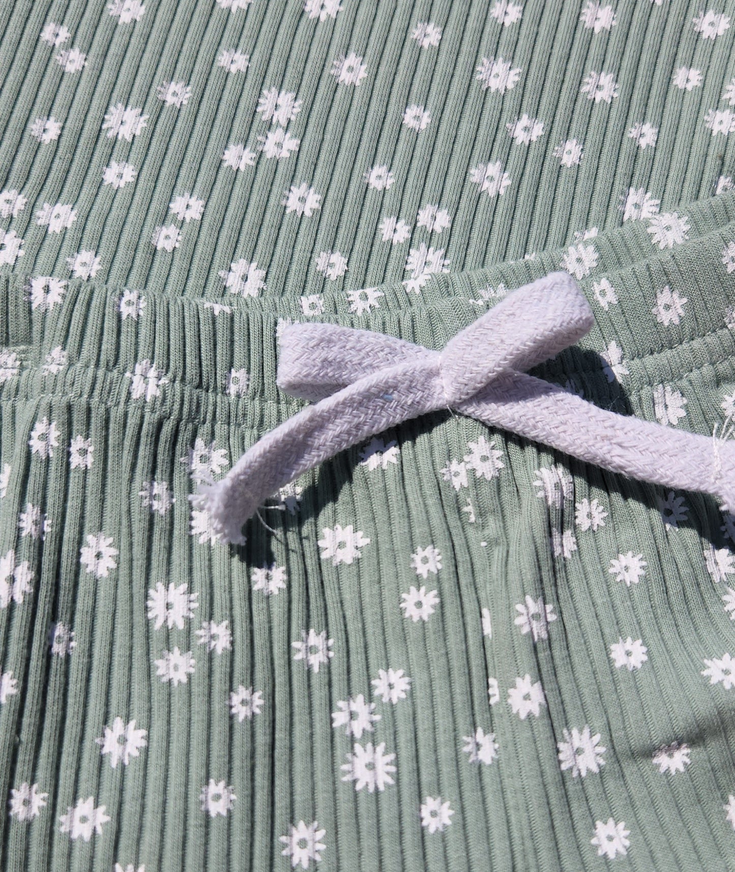 Sage Floral Ruffle Shorts Set