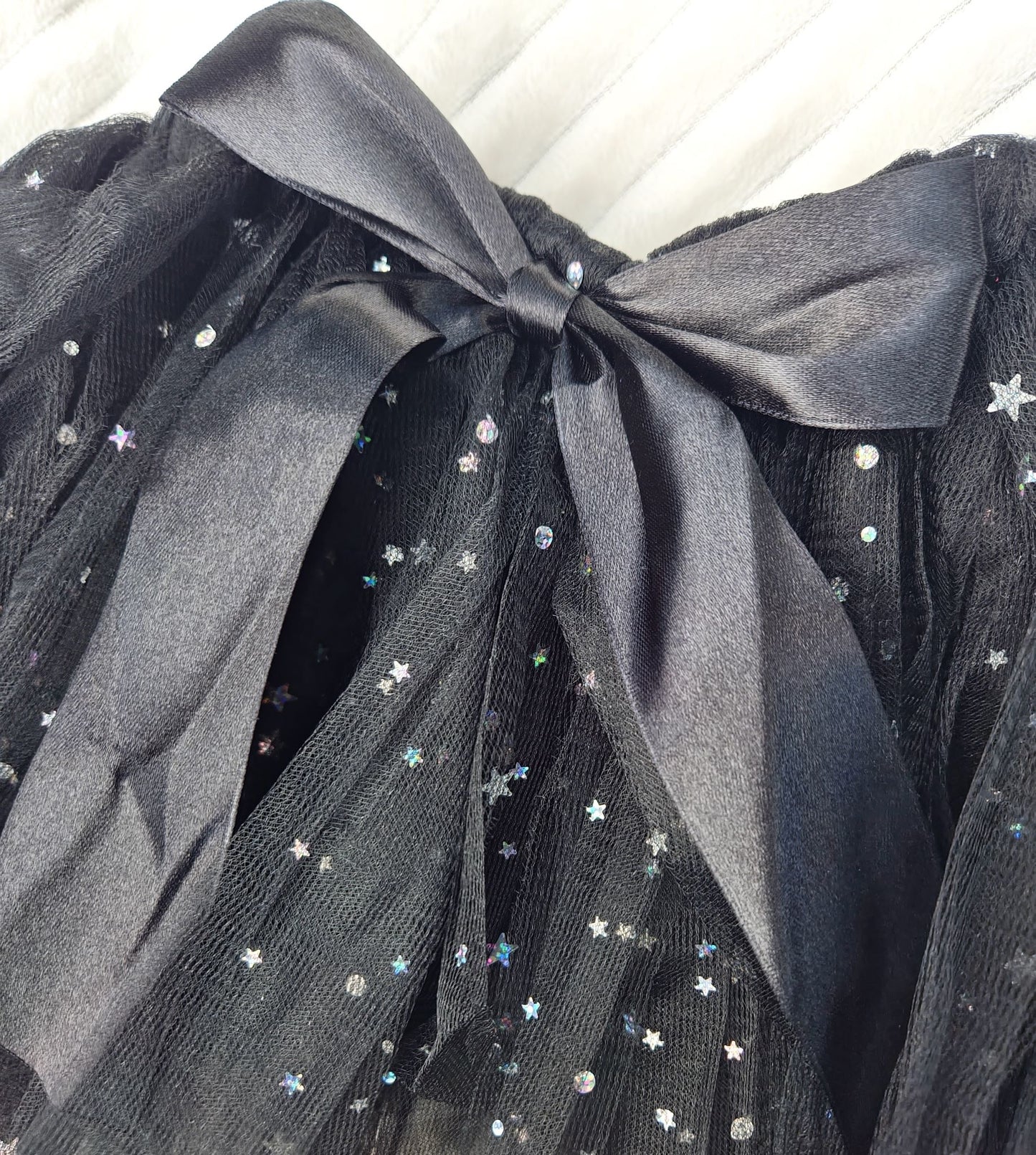 Black & Silver Star Sparkle Tie Tutu