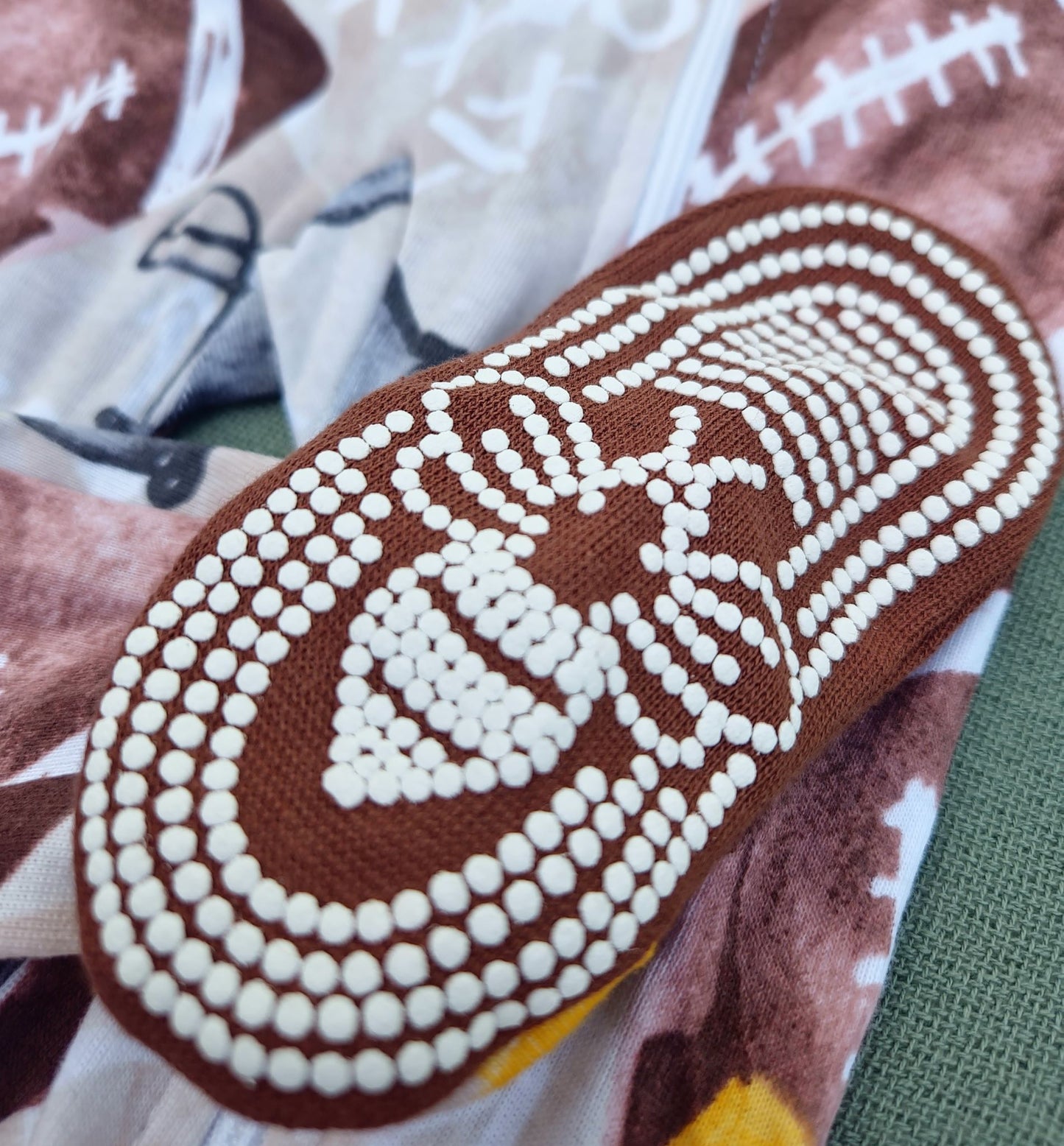 Football Zippered Footed Pajamas