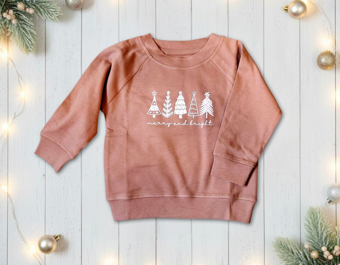 Merry and Bright Organic Baby Toddler Christmas Pullover