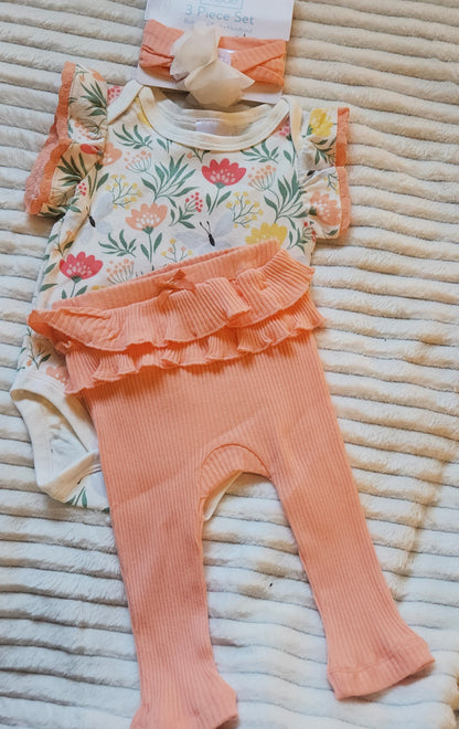 Girls 3pc Pant Set - Tropical Floral