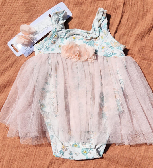 Girls 2pc Tutu Set: Pink Floral