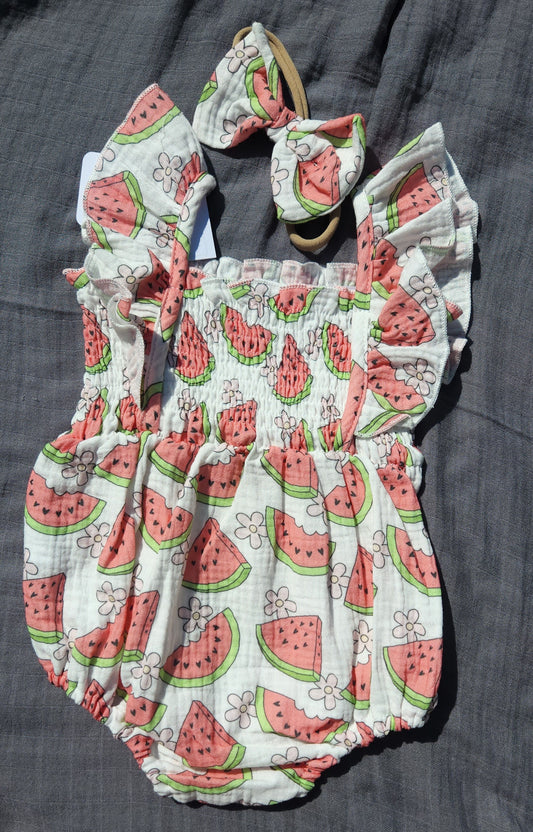 Fruit Scrunch Romper with Headband
