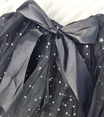 Black & Silver Star Sparkle Tie Tutu