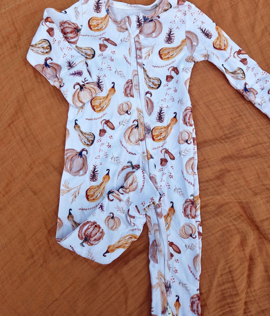 Double Zip Pumpkin Pajamas