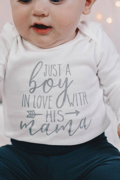 Just A Boy In Love Infant Short Sleeve Onesie