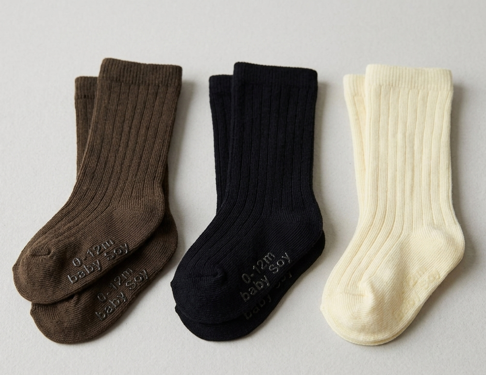 Baby Solid Colored Non-Slip Knee High Socks