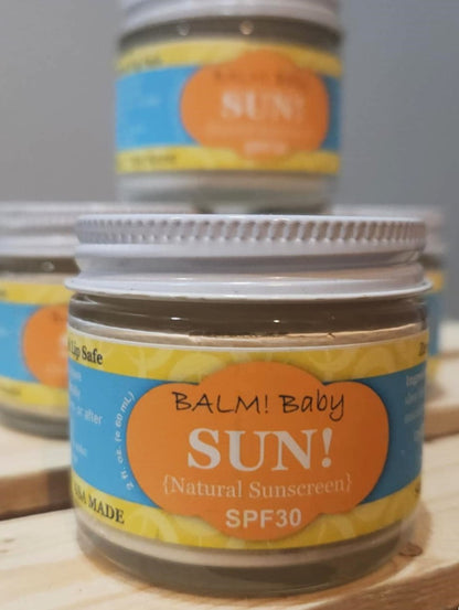 BALM! Baby - SUN 30SPF Natural Mineral Sun Screen- (2oz glas